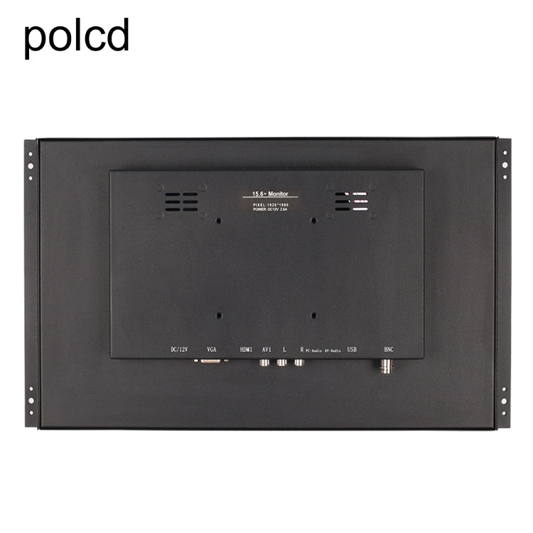 Polcdの金属の壁に取り付けられた埋め込まれた15.6インチLCDのモニター産業IPS HDMI VGAの港