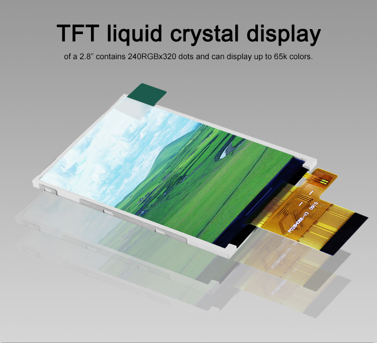Polcd カラー 265K 2.8インチ TFT モジュール 57.6mm 通常白 SPI インターフェース Lcd tft モジュール