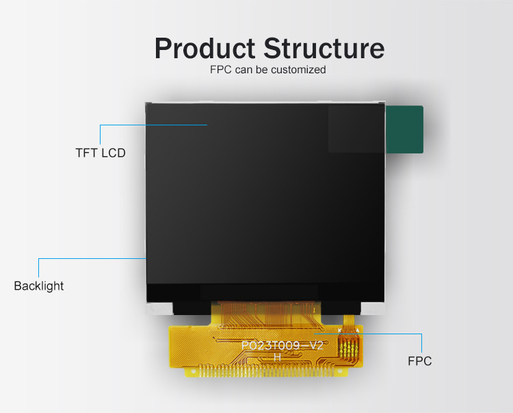 Polcd 2.31 インチ 320x240 解像度 8080 MCU インターフェース ILI9342C カラー LCD ディスプレイ モジュール