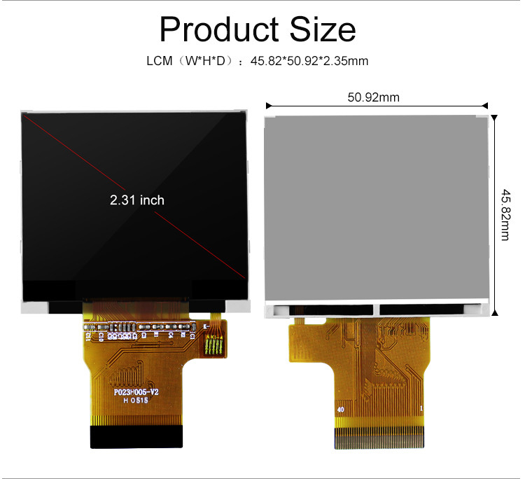 Polcd カラー 262K 2.31 インチ スクウェアスクリーン 300 Nit 320x240 tft ディスプレイ lcd
