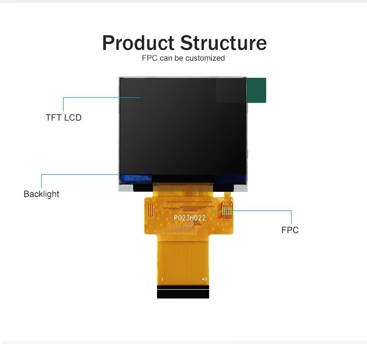 Polcd 黒 320*240 RGB TFT ディスプレイ 18 ビット 高明るさ 2.31 インチ LCD パネル