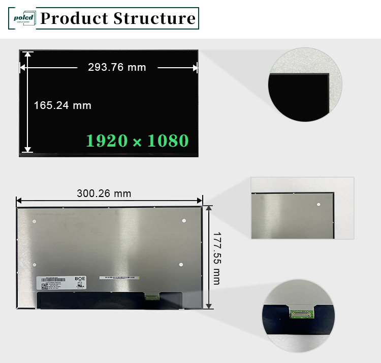 13.3インチNV133FHM-N49LCDラップトップ画面 パネル 60Hz 1920x1080 FHD IPS TFTモジュールディスプレイ ノートパソコン用