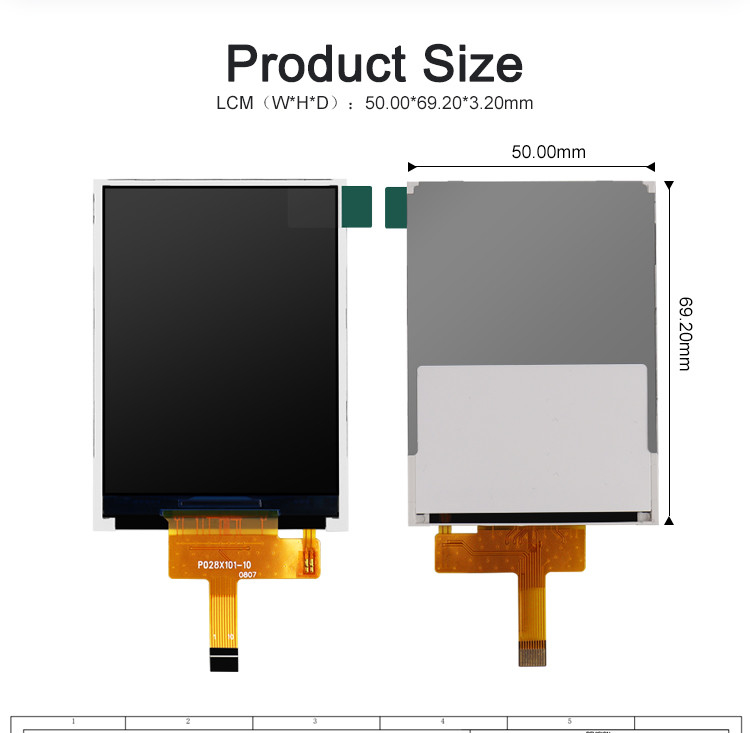Polcd ST7789V 2.8 インチ Ips スクリーン 12 0'CLOCK TFT LCD モジュール ISO9001