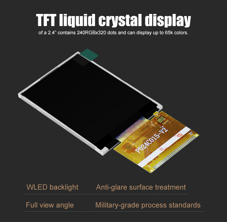 Polcd ILI9341V TFT LCD モジュール 2.4 インチ TFT Spi 240x320 8080 MCU 8 ビット