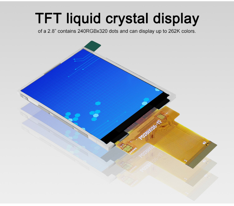 Polcd ILI9341V 高輝度 TFT ディスプレイ 16 ビット 2.8 インチ Raspberry Pi スクリーン