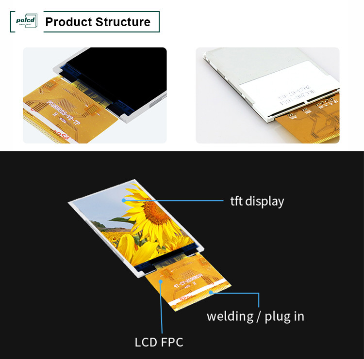 Polcd RoHS 2.8 インチ HD TFT ディスプレイ 8080 MCU 16 ビット Tft Lcd ディスプレイ