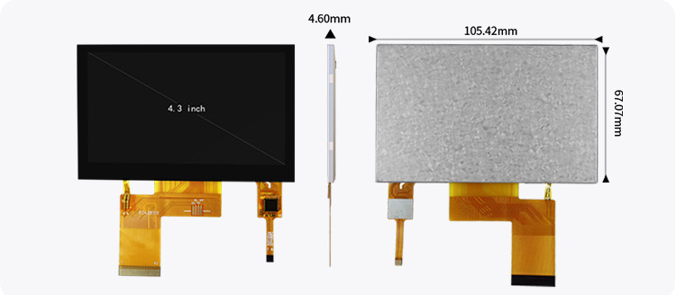 Polcd ST7262E43 4.3 インチ TFT LCD ディスプレイ 280 Nit LCD タッチパネル 800X480