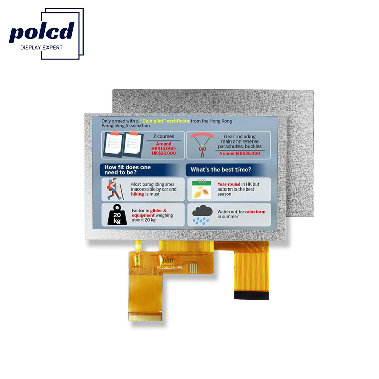 Polcd 5 インチ TFT ディスプレイ 800x480 RGB 24 ビットインターフェース IPS フルビューアングル 高コントラスト LCD モジュール
