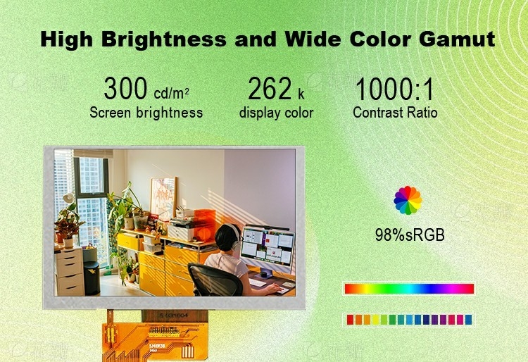 Polcd カスタム 5 インチ LCD モジュール RGB インターフェイス 800*480 ST7265 IPS パネル TFT LCD ディスプレイ