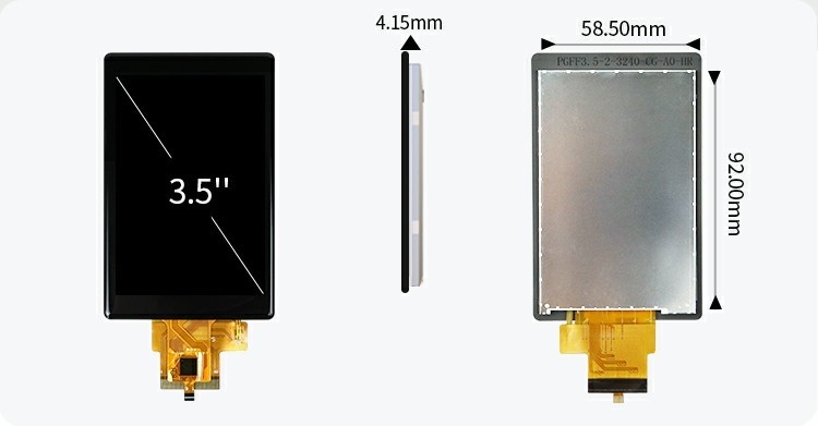 Polcd カスタム 3.5 インチ 320×480 タッチスクリーン 500nit ST7796U IPS Tft LCD ディスプレイ モジュール
