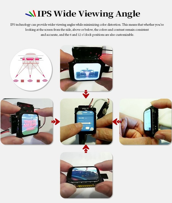 Polcd 1.69 インチ 240x280 容量タッチパネル フルビューアングル LCD モジュール スマートウォッチ用