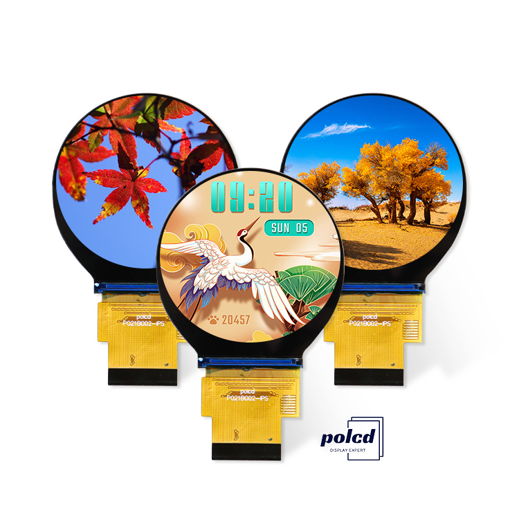 Polcd カスタム 2.1 インチ IPS TFT ラウンド LCD ディスプレイモジュール、SPI RGB インターフェース付き