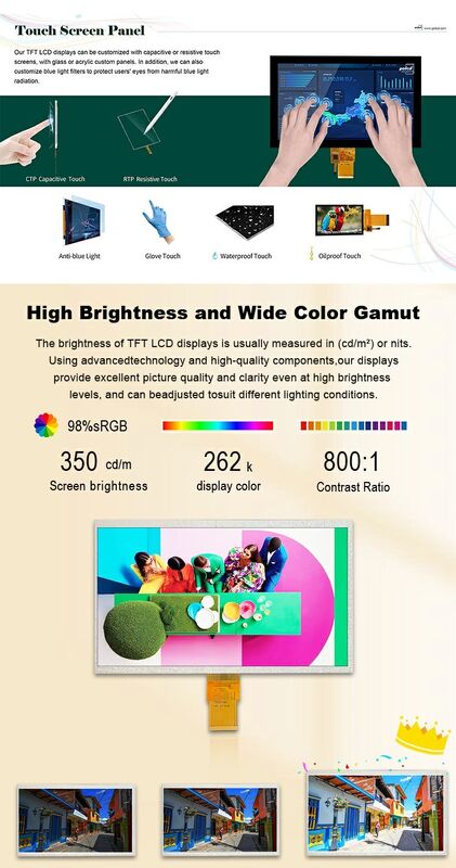 Polcd の決断 1024X600 10.1 インチ Lcd の表示 EK79001 Tft の表示モジュール 750 Nit