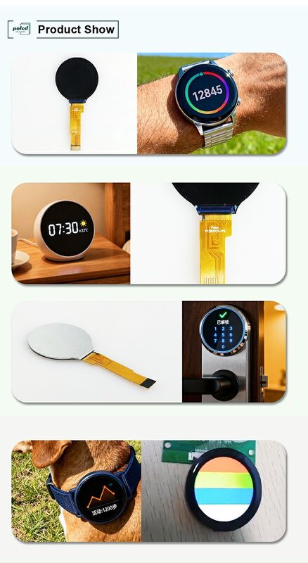 Polcd 1.28 インチ IPS円形液晶ディスプレイ 240xRGBx240 解像度 スマートウォッチ用のカスタマイズされた TFT LCD モジュール