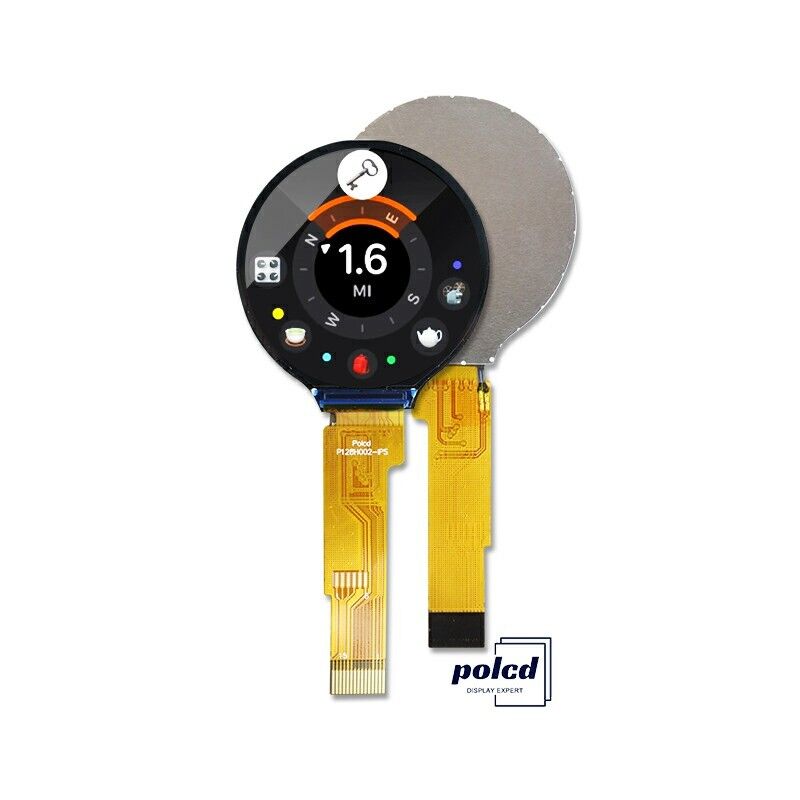 Polcd 1.28 インチ IPS円形液晶ディスプレイ 240xRGBx240 解像度 スマートウォッチ用のカスタマイズされた TFT LCD モジュール