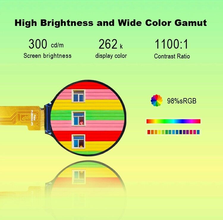 Polcd 1.28インチ 1.28インチ 丸い色 円形 TFTディスプレイ 240x240 LCD GC9A01 ドライバー IPS LCD モジュール