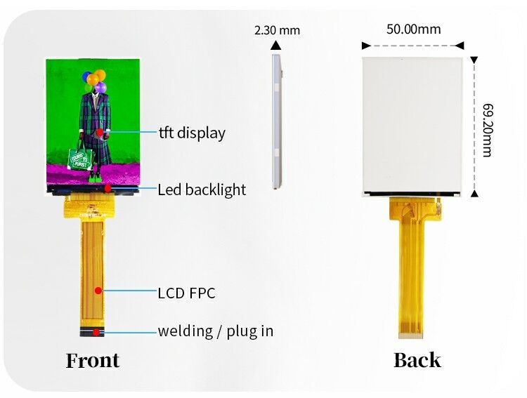 Polcd 2.8 インチ TFT ディスプレイ 240x320 IPS スクリーン 高コントラスト 1200:1 TFT パネル LCD モジュール