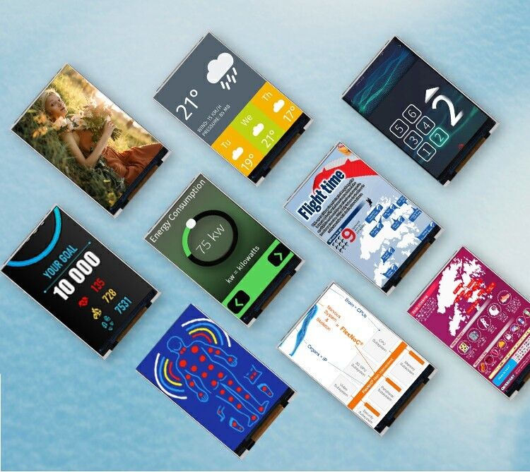 Polcd LCM 工場 3.5 インチ 320*480 Mcu Spi インターフェース 300 ニット TFT LCD モジュール 容量タッチパネルディスプレイ