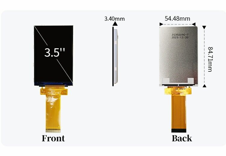 Polcd 3.5 インチ QVGA LCD ディスプレイ 320x480 解像度 MCU SPI インターフェイス タッチパネル 3.5 