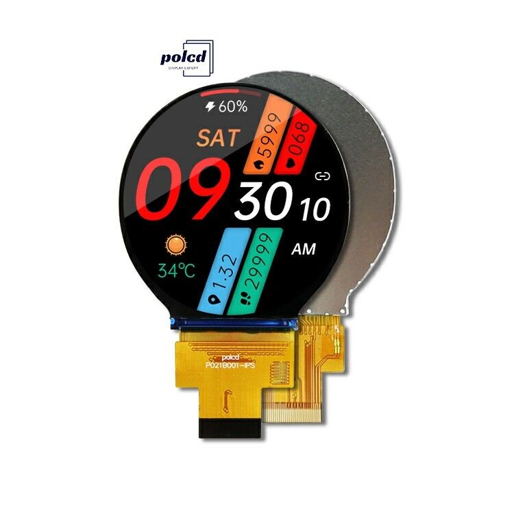 Polcd 2.1インチ IPS 小型丸型LCD 480*480 ミピインターフェイス ST7701S 円形TFTディスプレイモジュール