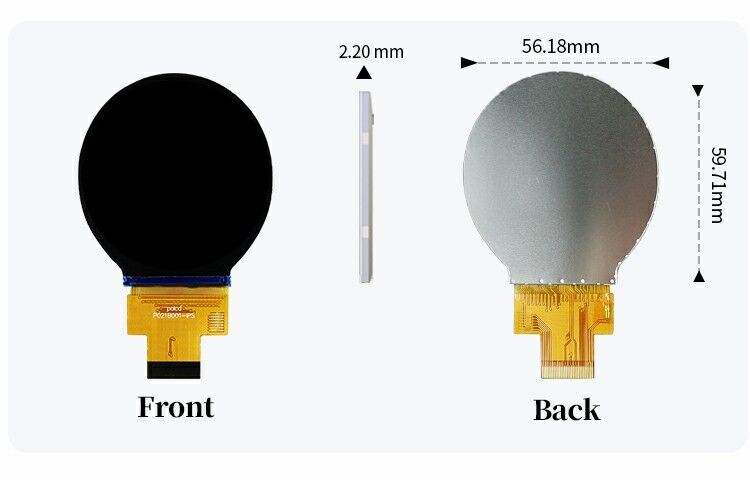 Polcd 2.1インチ IPS 小型丸型LCD 480*480 ミピインターフェイス ST7701S 円形TFTディスプレイモジュール