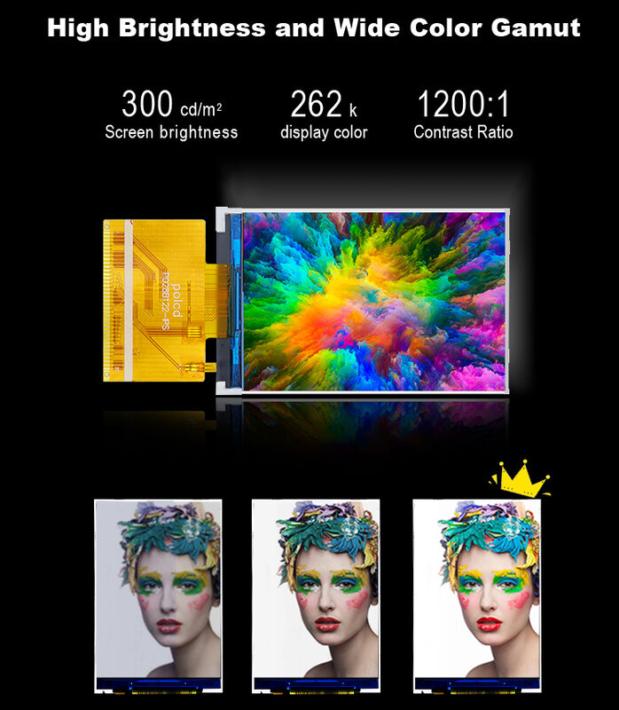 Polcd OEM 2.8インチ TFT LCD 240x320 262K色 ST7789VドライバIC MCU 18ビットインターフェース カスタマイズLCDスクリーン