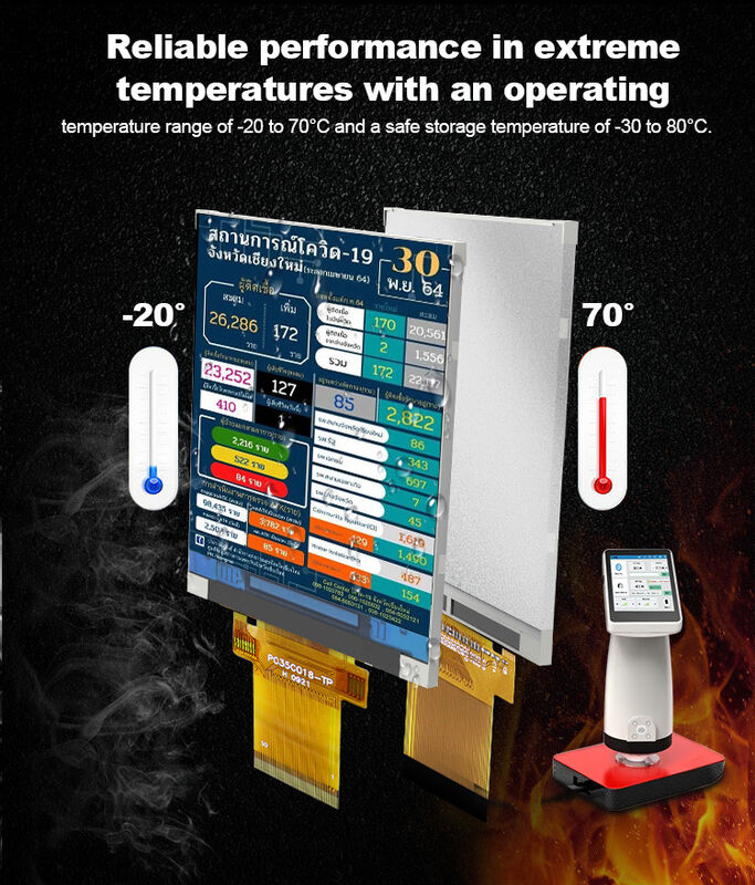 Polcd 300 Nit 3.5 インチ 容量タッチスクリーン ILI9488 タッチスクリーン Tft Lcd