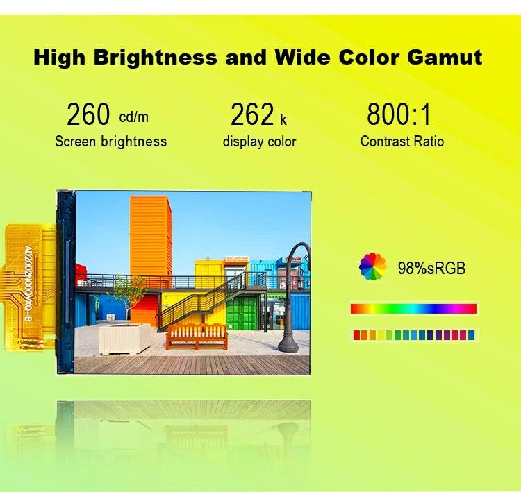 Polcd 240*320 2' 色とりどりのLCD 高明るさSPIインターフェース IPS TFTアクティブマトリックスLCDスクリーン