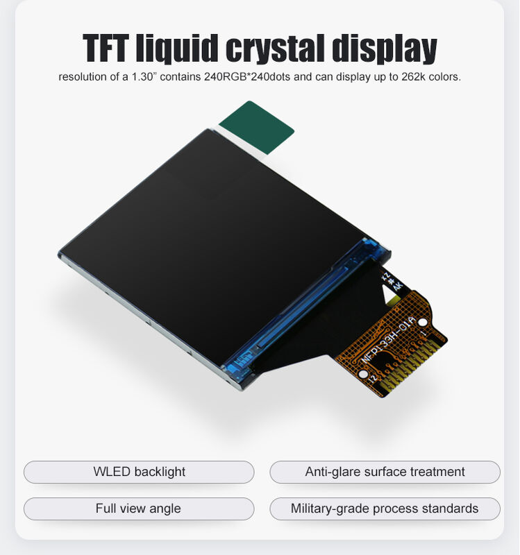 Polcd Square LCD メーカー 小サイズ 240*240 SPI インターフェイス IPS TFT 1.3 インチ LCD ディスプレイ パネル