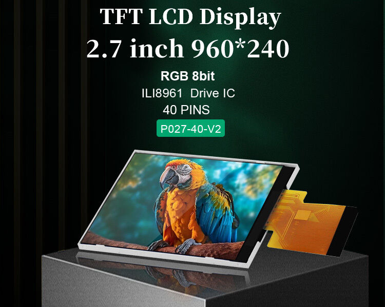 Polcd 2.7インチtft lcd 960*240 解像度 LCDスクリーン ILI8961 RGB 18 BIT インターフェイスディスプレイモジュール