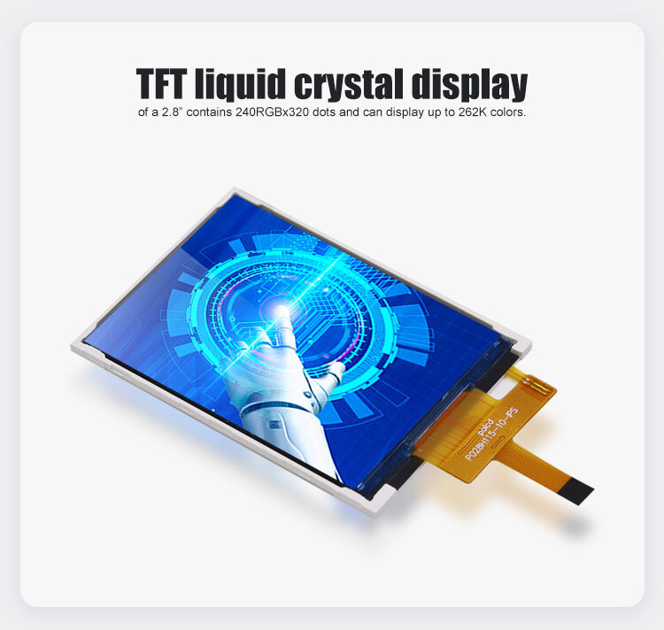 Polcd 2.8' TFT LCD カラーパネルをカスタマイズするスクリーン 240*320 解像度 260 ニット IPS LCD ディスプレイ