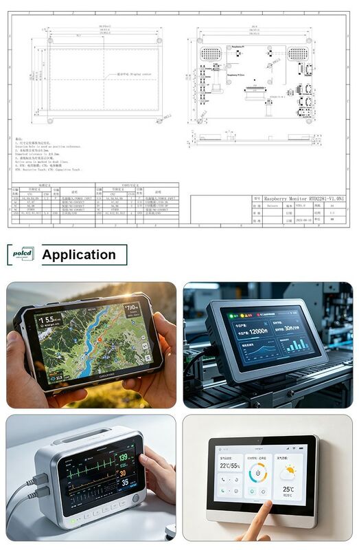 Polcd 高明るさ 7 インチ 1024x600 RGB LCD ドライブボード RTD2281 産業用屋外ディスプレイ用のオーディオスピーカー