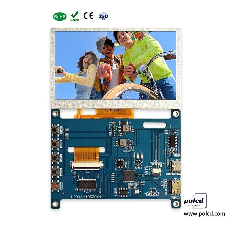 Polcd 4.3 5 インチ多機能 HD-MI コントローラボード Raspberry Pi IPS ディスプレイ用ユニバーサルタッチ LCD ドライバボード