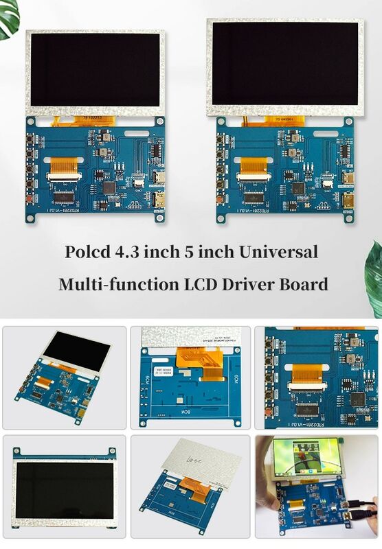Polcd RTD2281 多機能ラズベリーパイディスプレイスクリーン ユニバーサルLCDドライバーボード 4.3インチ 5インチ H-DMI USBコントローラボード