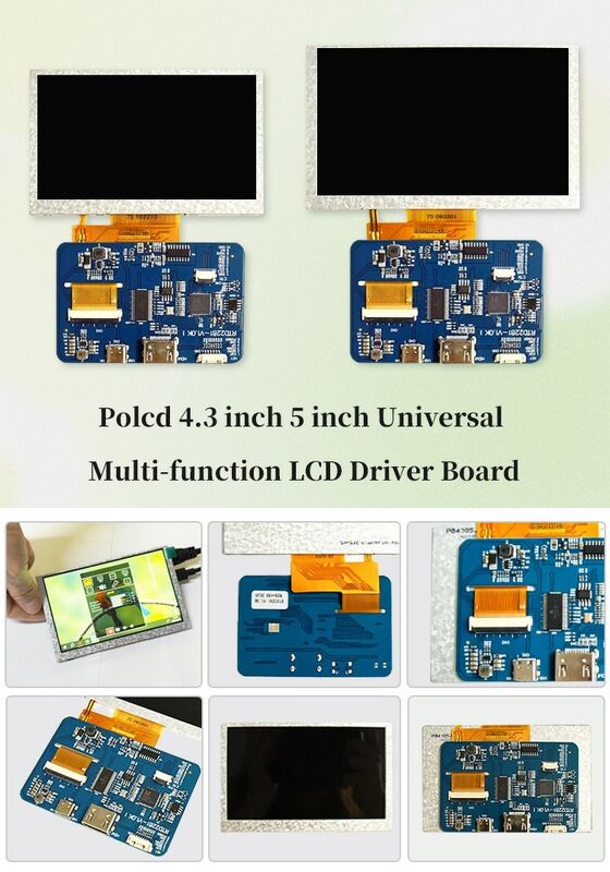 Polcd 4.3インチ 5インチ 多機能 HD-MI USB LCDドライバーボード DIYモニター ラズベリーパイディスプレイ