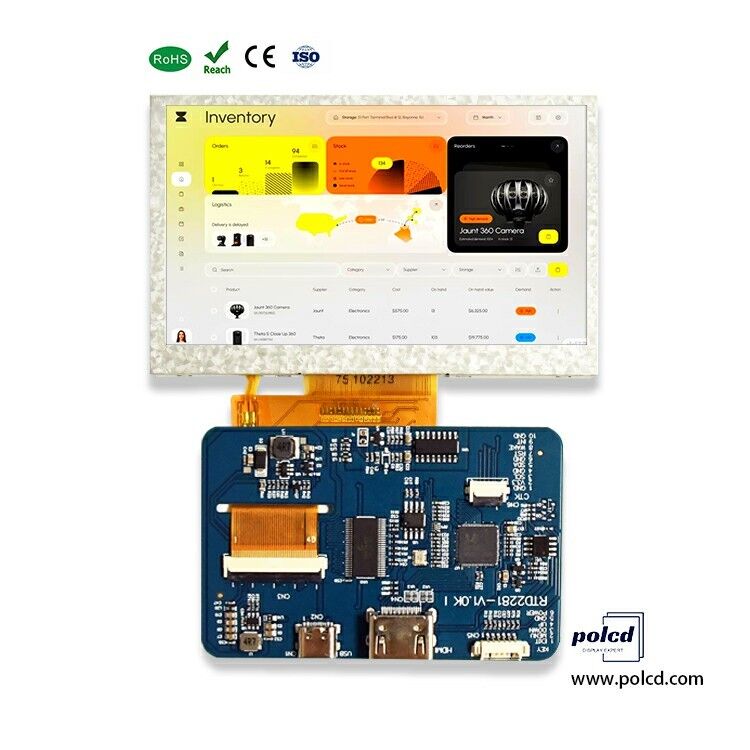 Polcd 工業グレード 4.3 5インチ LCD ディスプレイ モジュール 800x480 解像度 H-DM-I インターフェイス ドライバーボード
