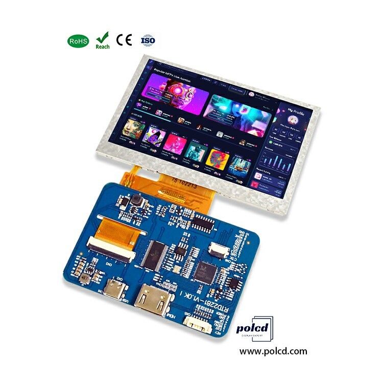 Polcd RTD2281 LCD ドライバーボード 5 4.3 インチ HDM-I 800x480 タッチスクリーン TFT ディスプレイモジュール Raspberry Pi 用
