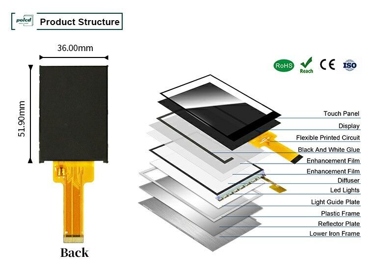 Polcd液晶ディスプレイ2.0インチミニフルカラーST7789 MCU IPSフルアングルビュー 240x320 TFT LCDモジュール