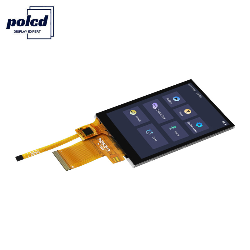 Polcd 450 明るさ TFT 容量性 8080 MCU 3.5 インチ TFT LCD タッチスクリーン
