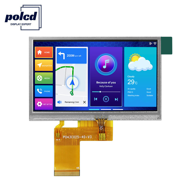 Polcd ILI6485 480x272 Tft LCD ディスプレイ 4.3 インチ TFT 抵抗タッチ スクリーン 40 ピン