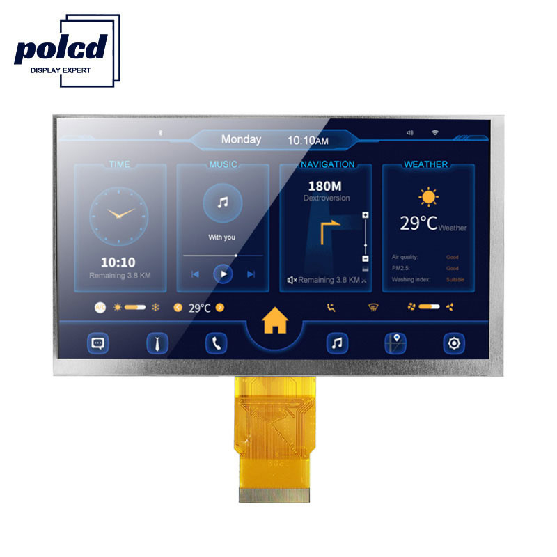 Polcd ISO9001 300 Nits 7 インチの接触 Tft Lcd RGB 24 ビット 800x480 Lcd の表示