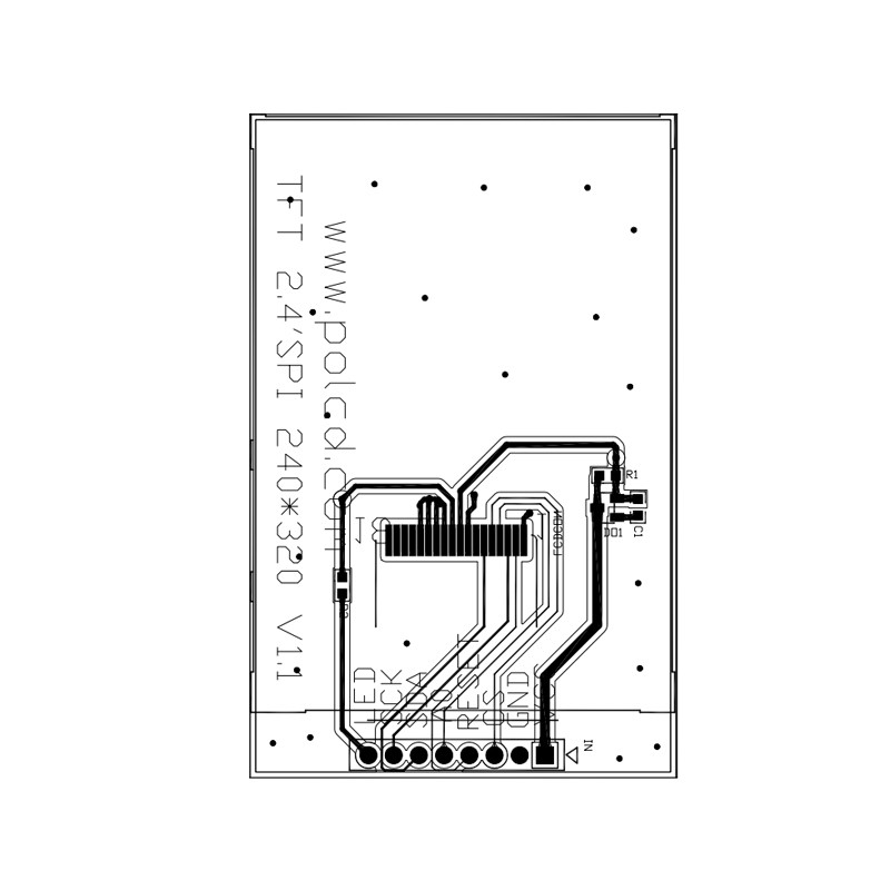 Polcd 18 Pin 2.4 Spi Tft LCDの表示ST7789V2 Tftのタッチ画面の表示