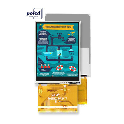 Polcd 2.8 インチ全視野角 TFT LCD タッチ スクリーン 太陽光で読み取り可能な IPS パネル